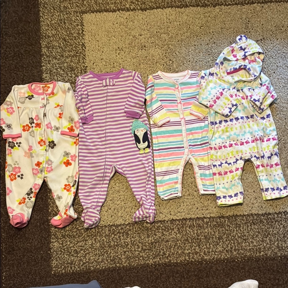Carter's Pink and Purple Footies Pajamas